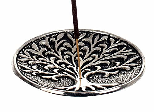 SGRIMALT Räucherstäbchenhalter, Modell Lebensbaum, Aluminium, L 10 cm