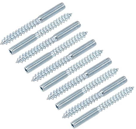 METALLIXITY Double Terminal Vis (M6 Filetage 60mm Long) 10Pcs Cintre Boulons Autotaraudant Double Face Vis - pour Maison Réparations