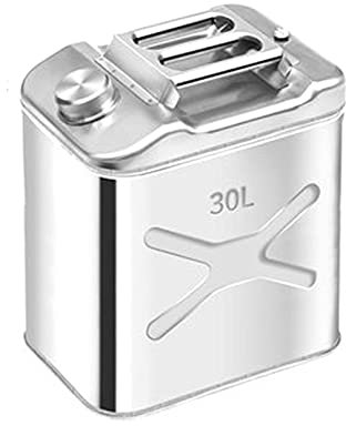 ZQKJLH Benzinkanister Edelstahl Kanister 10L-40L Edelstahl Benzin Kraftstoffe Dieselkraftstoff Diesel Wasserkanister reservekanister mit Ausgießer & 3 Griffe for Traktor Auto Boot Drohne (Size : 30l)