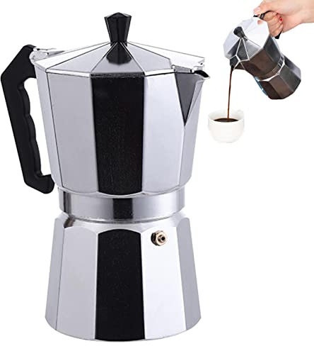 Supatmul 100ml Espressokocher für 2 Tassen, Klassischer Italienischer Espressomaschine Aluminium Mokkakanne Mit Hitzebeständigen Griffen, Einfach Zu Bedienen Und Schnell Zu Reinigen