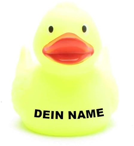 Badeente - personalisierbar (Glow in The Dark Ente (gelb))