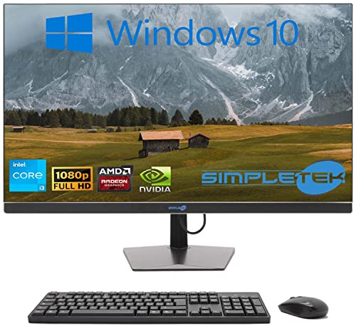 SIMPLETEK - PC All in One Display 27 Windows 10 | Core i3 12°Gen Video Card GT730 4GB | 16GB RAM DDR4 SSD 960GB | Work, Gaming