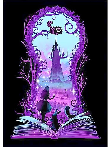 NAIMOER Princess Diamond Painting Kits für Erwachsene Kinder, 5D Diamant Painting Bilder Cartoon Erwachsene, DIY 5D Diamant Malerei Set Zauberbuch für Home Wand Dekor 30x40cm