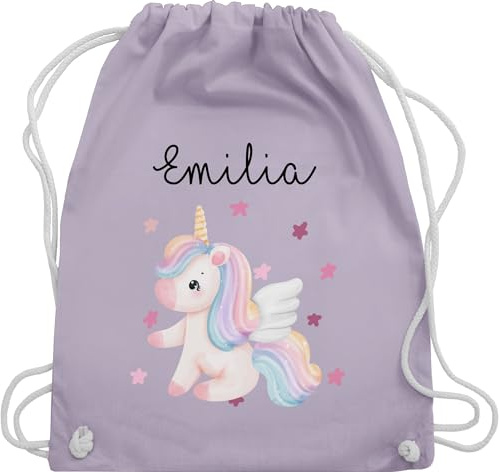 Turnbeutel Rucksack - Einhörner - Süßes Einhorn Sweet Unicorn - Unisize - Pastell Lila - kindergarten beutel name einhornrucksack unicorns stoffbeutel kita mädchen kinderturnbeutel einhörnern