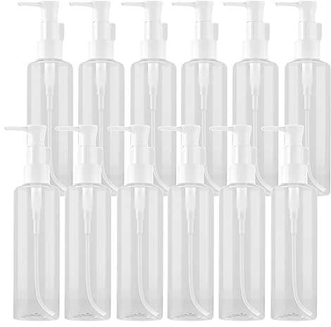 BPZXL 24 pièces 250ml Transparent flacons vides en Plastique, Flacon Vide Pompe Cosmétique Bouteilles pour Savon Gel Huile Essentielle Lotion Cosmétique
