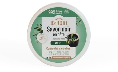 Savon noir mou nettoyant et degraissant 100% naturel à l'huile d'olive (200g)