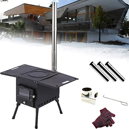 Estufa De Leña Portátil Para Carpa, Estufa Para Acampar, Con 3 Silbatos De Chimenea, Mini Estufa Para Acampar, Estufa Para Chimenea, para Acampar, Barbacoa, Fiesta, Caminatas,CStyle-S