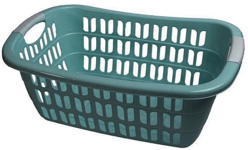 Wäschekorb Wäschewanne Plastik Kunststoff Korb Griffen (Grün)