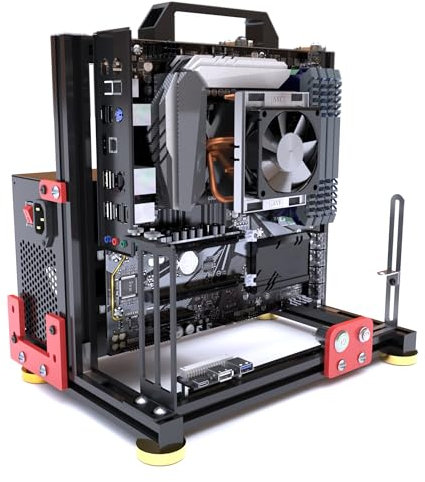PC Chassis Desktop Computer Open Case Well Cooled Chassis Aluminum Material Test Bench Includes Type-C Support Motherboard (2.MATX)