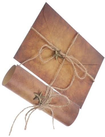 HONMEET Festliche Briefumschläge Für Einladungen 5 Sätze Mit Schreibpapier Aus Stabilem Kraftpapier Für Hochzeiten Geburtstagsfeiern Und Mehr
