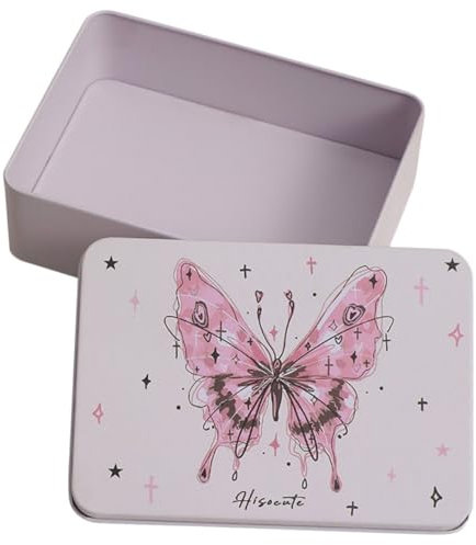 BELLIFFY Caja De Almacenamiento De Hierro Pequeña Con Tapa Milk White, Caja Metálica Rectangular Para Dulces y Joyas, Adecuado Para Organización El Hogar y Regalos Navideños