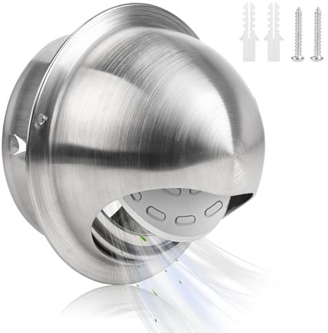 LALAGO 125mm Grille d'Aération Ronde en Acier Inoxydable Grille d'Évacuation d'Air, Couverture d'Évacuation d'Air du Séchoir à l'Extérieur, Grille de Protection Contre, Anti-Moustique Wall Vent