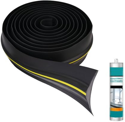 FIFIBANG 3 metros Puerta de Garaje Umbral de Sellado Alféizar, Puerta de Garaje de Goma de Sellado del Piso, Puerta de Garaje de Goma de Sellado del Piso de Sellado con 1 Adhesivos de Montaje