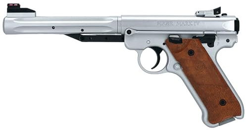 Pistola Ruger Mark IV Plata Muelle (4,5mm) | Pistola de Aire comprimido Calibre 4,5mm + Caja de balines. Pistola de Muelle