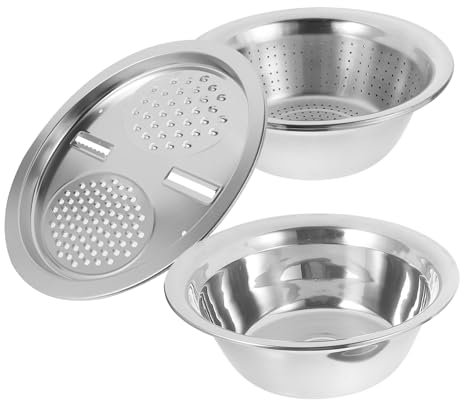 Cabilock 3 Piezas Ralladores de Acero Inoxidable Pelador y Rallador de Verduras Cortadores de Verduras para Cortar y Escurrir Multifunción Escurridor Afeitado