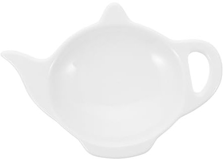FELTECHELECTR Ceramic Teabag Holder Teabag Tray Delicate Coaster for Household Use Multi-function Desktop Dish Tea Accessories for Tea House