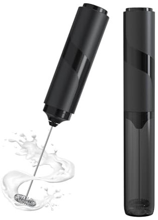 Milk Frother Handheld with Cover, Battery-Operated Electric Foam Maker Frother Wand, Whisk Drink Mixer & Foamer for Coffee, Latte, Matcha, Hot Chocolate