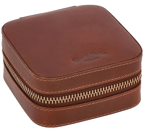 Gusti Schmucktäschchen Leder - Lonneke Schmucketui Schmucktäschchen Damen Dunkelbraun Leder