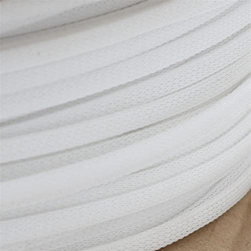 AUNANGLJSCS Cable sleeve, 2/5/10/20M White Braided Cable Sleeve 3 4 6 8 10mm Single PET Expandable Nylon USB Data Keyboard Cable Sheath Protector Wire Wrap