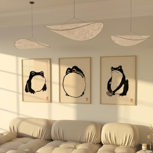 ZoeyAustin® Poster Set 3x Affiches Double Face | Sans Cadre | Tableau Décoration Murale | Affiche Murale Moderne pour Salon, Chambre, Bureau | Poster Mural Art (30cm x 42cm, grenouilles Hoji)