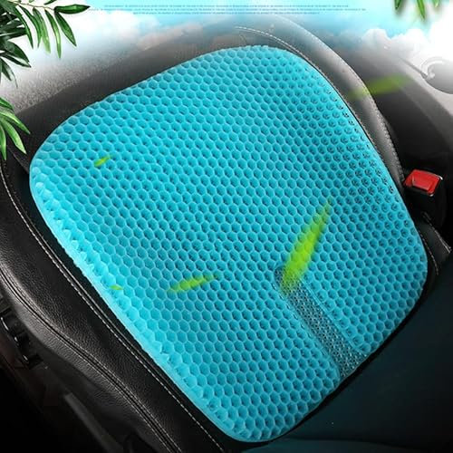 Braozaiw Soft Sitter Cushion,Honeycomb Double Thick Gel Seat cushion with Anti-Slip Cushion Cover,Cooling Chair Cushion Egg Chair Cushion For Home Office Car, Wheelchair (46 * 43 * 3 cm)