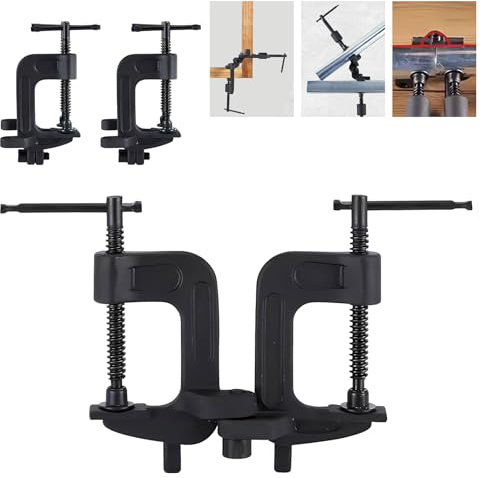 2-in-1 Adjustable Angle Clamp, 0-180° Heavy Duty Clamp Set, Detaches into Two Separate C-Clamps for Welding, Woodworking & Metalworking (Patent Pending)