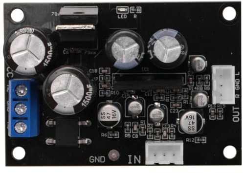 Sirxlevcy Placa de Preamplificador de Tocadiscos de Vinilo Amplificador de Fono mm Cabezal de Gramófono Preamplificador de Aumento Doble CA 12-16V