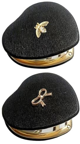 2 Pezzi Piega Per Fare Lo Specchio, Specchio Tascabile, Mini Specchio, Specchio Della Borsetta Femminile, Area Di Viaggio Make -Up Mirror, Regali Per Ragazze (Archi, Api).