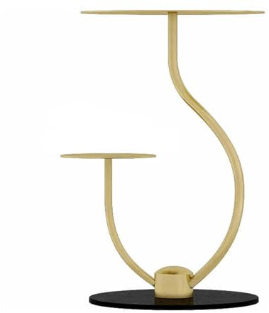 RHJOPL Portafiori, Scaffale da Terra, Portafiori A Doppio Strato, Portavassoi Multifunzionale in Metallo, Adatto for Il Soggiorno(Gold)