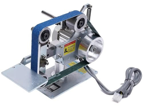 SXYKXYDL Smerigliatrice da banco, levigatrice a Nastro 1 x 30 - Motore brushless da 550 W, Rotazione avanti e Indietro, velocità Continua Verticale/Orizzontale per lucidatura di precisione