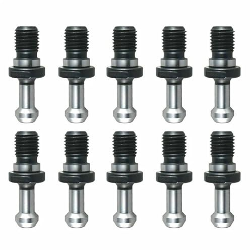 Lot de 10 goujons de traction CAT40 à 45 degrés, bouton de retenue, porte-outil CNC anti-fissures for HA-AS for CAT CNC, argent/noir