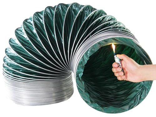 Abluftschlauch Lüftungsschlauch Flammenhemmend Wäschetrockner Ablufthaube Schlauch, Grüner Flexibler Lüftungsschlauch Für Gebläse/ Ventilator/ Dunstabzugshaube, Mit 2 Dicht Klemmschelle(Dia 120mm)