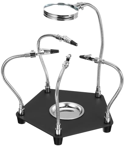PATIKIL Leiterplattenhalter, 17,8 x 17,8 x 25,4 cm, multifunktionaler Leiterplatten-Halter, Reparaturbefestigung, Klemmwerkzeug für Handy-Reparatur, 1 Set, Schwarz