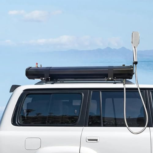 GJBMXSM Cuve d'eau 18L/30L à Pression pour Toit de Voiture - Réservoir Douche Solaire Camping | Multifonction Lavage Auto, Expédition Off-Road et Activités Extérieures,30L