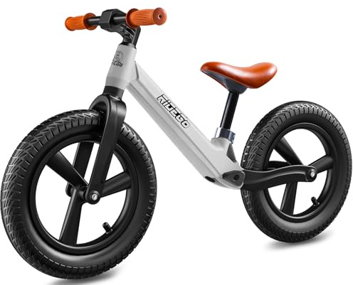 Ridego 14 Inch Balance Bike for Kids 3-6 Year Old,Lightweight Kids Bike with Adjustable Seat, Push Bicycle with Air Rubber Tires，Ride-on Toys Birthday Gift