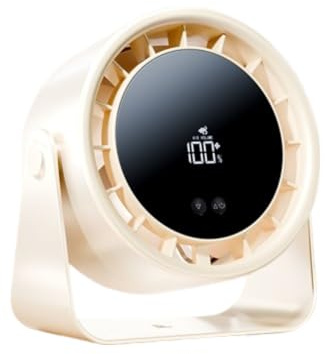 Ventilatore da tavolo portatile con display digitale, mini ventilatore ricaricabile tramite USB, silenzioso, 100 velocità, display a LED e inclinazione di 105° per camera da letto, cucina, campeggio e