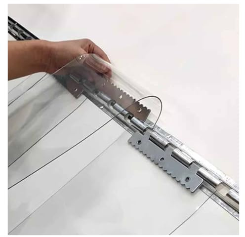 DTVEW PVC Lamellenvorhang Streifenvorhang, 90x200cm transparent wasserdicht Lamellen Plastikstreifenvorhang Insektenschutz Windschutz Stallvorhang Türvorhang für Kühlhäuser, Lagerhallen und Supermarkt
