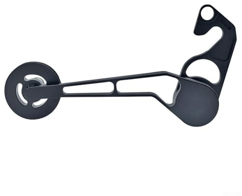 Yhenlovtt Tensor de cadena de una sola velocidad para bicicletas plegables Cline y Pline compatible con sistemas de 3, 4, 5, 6 o 7 velocidades, fácil de llevar, aluminio (todo negro)