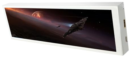 Pffiocix Écran tactile LCD de 8,8 pouces pour boîtier de PC, affichage secondaire avec résolution 1920 x 480 720p lumière modifiable 300 600 nits Live Play Info Touch Observe