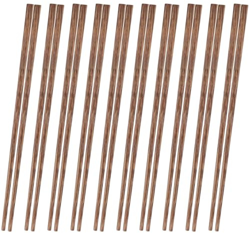 FangBoJie Essstäbchen Holz, 10 Paar Chinesische Stäbchen, Sushi Stäbchen Zum Essen, Wiederverwendbare Chopsticks, Essstäbchen Spülmaschinenfest Cooking Chopsticks, Naturfarben, Handwäsche