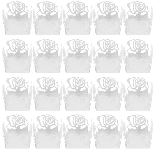 TOYANDONA 50 Cápsulas para Trufas de Papel Blanco Diseño Calado Moldes Resistentes para Bombones y Chocolates Ideales para Fiestas Bodas y Decoración de Postres Pack de 50 Unidades