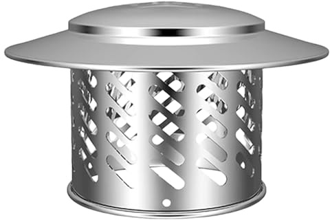 Comignolo Antivento Antipioggia Circolare Comignolo Canna Fumaria In Acciaio Inossidabile, Design Della Griglia Cappa di Ventilazione(300mm)
