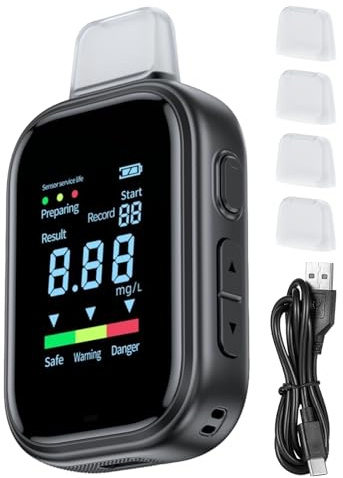 Etil portátil, monitor digital para etilotest – probador de alcohol por respiración, para casa, coche, exterior, senderismo, camping, viajes personales