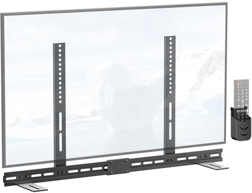 Vibsky Soporte versátil para barra de sonido para TV, construcción de metal resistente con base antideslizante, soporta hasta 35 libras, fácil instalación para la mayoría de barras de sonido de 5.1 a