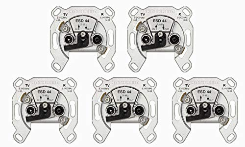 Kathrein ESD 44 Antennen-Steckdose, Durchgangstyp für BK und SAT (5 Stück)