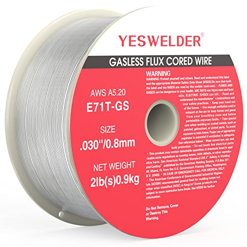 YESWELDER Flux Core Fil Mig sans gaz, acier doux E71TGS Diamètre .030, bobine en plastique ABS résistant 9 kg