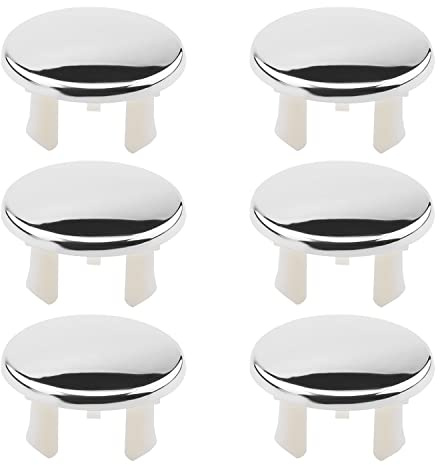MroMax 6Pcs Sink Basin Trim Overflow Cover Plastic Kitchen Sink Cap Hole Cover Single Layer Ring Snap on Design Drain Cover Remplacement for Bathroom Vessel Kitchen Basin Vanity Sink Silver