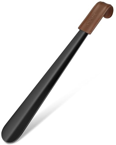 NINEMAX Calzascarpe Lungo, Calza Scarpe Metallo Resistente, 42cm Calzante per Scarpe con Manico Lungo Robusto (1 Pezzo)