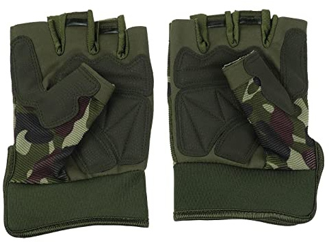 Create idea 1 par de Guantes de Moto sin Dedos 22.9-24.1cm Guantes Deportivos al Aire Libre Antideslizantes para Ciclismo Senderismo Escalada Camuflaje Verde