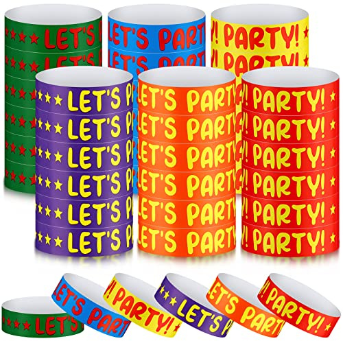 Teling 600 Pack Wristbands Paper for Events Arm Bands for Parties Lightweight Neon Colored Hand Bands for Events Party(Mixed Colors)
